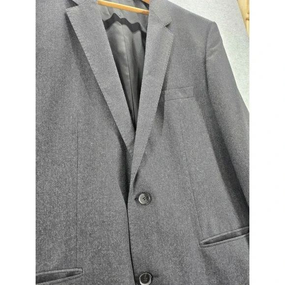 Hugo Boss Lanificio Tesse Bella Italy Dual Vent Gray‎ Blazer Super Jacket 44L